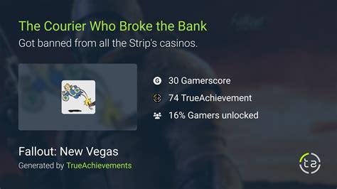 the courier who broke the bank|fallout new vegas achievement.